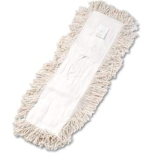 Cabezal de Mopa Industrial de Algodón Blanco de 24 x 5 Pulgadas con Palo de Aluminio, Acero Inoxidable o Plástico para Uso en Pisos de Hoteles - Product Image 1