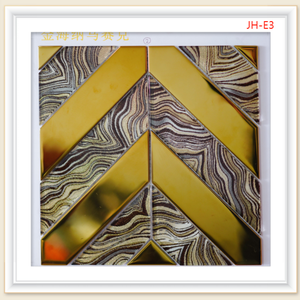 กระเบื้องโมเสคหินอ่อนสีขาวแบบกำหนดเองพร้อมแถบโลหะขัดเงา แบบลอกและติดตั้งได้ สำหรับผนังและพื้นภายในสไตล์โมเดิร์น - Product Image 5