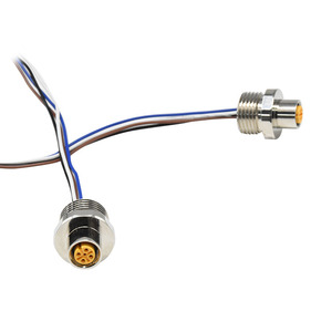 M12 kết nối <span class=keywords><strong>5</strong></span> Pin một mã công nghiệp Hàn cáp kết nối nữ ổ cắm dây khai thác Bảng điều khiển gắn kết không thấm nước kết nối cáp - Product Image 5