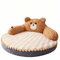 Lit pour chat en forme d'ours apaisant de luxe personnalisé, toutes saisons, chaud et doux, canapé-lit pour animaux de compagnie, anti-anxiété, nid en peluche pour chien, meubles pour animaux de compagnie en gros