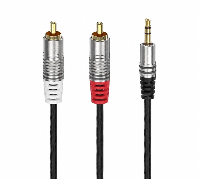 3.5mm Stereo to Dual RCA Audio Cable High Fidelity Male Adapter for MP3 Mobile Phones Speakers Home Theater & RCA Devices