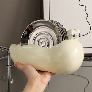 Mignon <span class=keywords><strong>escargot</strong></span> conception fruits assiette à dessert ménage assiette en céramique ensemble cuisine plats de service - Product Image 5