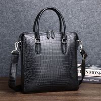 Tas Kerja Pria Motif Kulit Buaya dari Bahan Nilon dengan Lapisan Katun - Tas Selempang Perjalanan