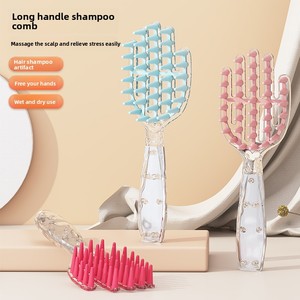 Brosse à cheveux en silicone allongée pour adultes avec dispositif anti-démangeaisons pour le cuir chevelu et brosse de massage - Product Image 5
