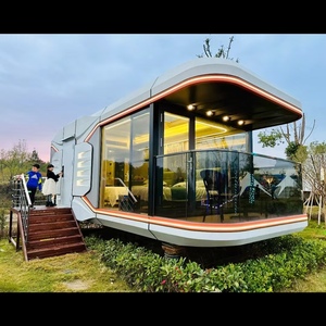 บ้านแคปซูลอัจฉริยะสมัยใหม่ โครงสร้างเหล็ก พร้อมระบบสั่งงานด้วยเสียง AI ห้องกิจกรรมชมวิว สำหรับวิลล่า โรงแรม - บ้านคอนเทนเนอร์สำเร็จรูป รุ่น D06 ขนาด 20 ฟุต - Product Image 2