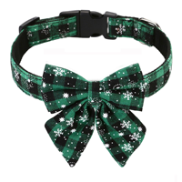 Collier de Noël pour animaux de compagnie, motif écossais flocon de neige floral, boucle à dégagement rapide, accessoire de fête pour chat et chien