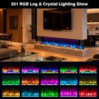 Insert de cheminée WiFi 3 faces 251 RGB Flame 100 pouces, chauffage encastré Kalsubo, 750W/1500W, contrôle par application et télécommande