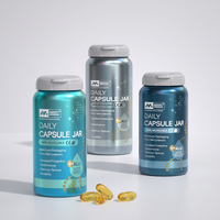 Conteneur en aluminium mat recyclable de qualité alimentaire pour comprimés de vitamines, capsules, pilules, emballage de bouteilles pour compléments alimentaires