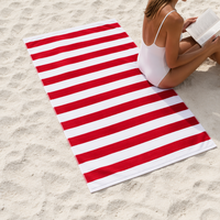 Tsibo 100% Cotton Striped Beach Towel - Large 76x180cm Super Absorbent Quick Dry Towel for Sand, Swim & Travel