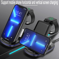 3 in 1 15w 10w hızlı şarj kablosuz şarj standı tutucu telefonlar için kablosuz şarj İşlevli istasyonu Smartwatch kulaklık