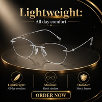 Montures de lunettes semi-cerclées en titane, verres optiques papillon, lentilles PC, personnalisables OEM ODM