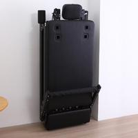 Cama de Pilates Reformer Plegable con Soporte Ajustable, Estructura de Hierro, Resistencia de Muelles Múltiples y Plataforma Deslizante Silenciosa
