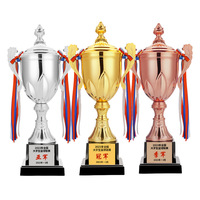 Chine grande taille Sport réunion créative personnalisé monde Globe haut de gamme métal 3D Figurines plaqué or trophée coupe trophées