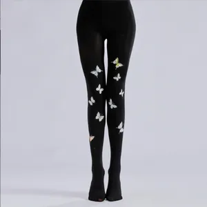 Collant in Nylon con stampa personalizzata a più farfalle calze di alta qualità Plus Size collant da donna a buon mercato