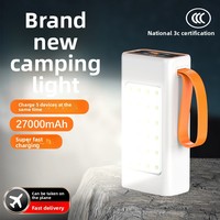 Banque d'alimentation KP303 27000mAh avec lumière, sortie totale 66W, 5 ports, PD 20W + QC 22.5W, certifiée 3C, polymère lithium, pour les voyages et le camping