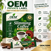 Poudre de café minceur naturelle contenant de l'extrait de Garcinia Cambogia et de feuille de lotus, favorise le métabolisme et la gestion du poids, OEM personnalisé