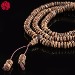 Pulsera de cuentas de botón de madera de agar natural de Malasia de 6 mm, con propiedad de hundimiento lento, joyería aromática de madera envejecida - Product Image 3