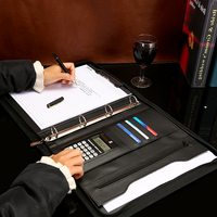 Dossier en cuir d'affaires a4 Offre Spéciale avec porte-stylo et pochettes de cartes Document réunion organisateur dossier de portefeuille