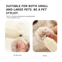 Tondeuse et lime à ongles 2-en-1 sûres pour animaux de compagnie avec lumière LED, faible bruit, lame en céramique ABS, rechargeable Type-C pour chiens et chats