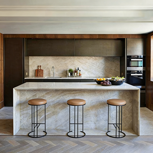 Isla de Cocina Moderna Personalizable PerfectStone Luxury Taj Mahal, Barra de Desayuno Minimalista para Villa de Lujo - Product Image 5