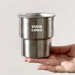 Taza de Café Apilable de Acero Inoxidable 304 para Pedidos al por Mayor, 300ml, Reutilizable, de Metal, para Café, Cerveza, Camping, Hogar y Catering - Product Image 1