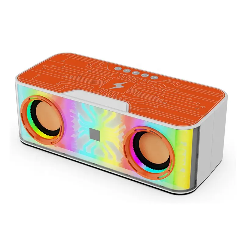 Lonvel Atmosphere Light Stereo Surround Speaker With Led Flash Colorful Light Portable Speaker With Wireless Charging Station A9