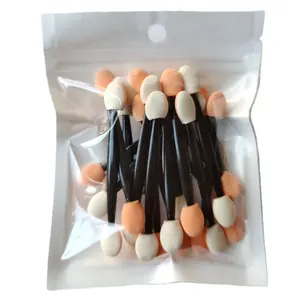 Private Label Disposable Dual Sided Eyeshadow Brush Sponge Tipped Oval Makeup Applicator Eye Shadow