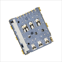 WECONN Connecteur de carte Nano SIM plaqué or 1μm 15μm 7 broches 6 broches avec interrupteur de détection H=1.24mm Type Push-Push Personnalisable
