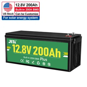 Có thể sạc lại 12V pin lithium 12.8V chu kỳ sâu Lithium-ion LiFePO4 pin 12V 200AH LiFePO4 Pin cho năng lượng mặt trời