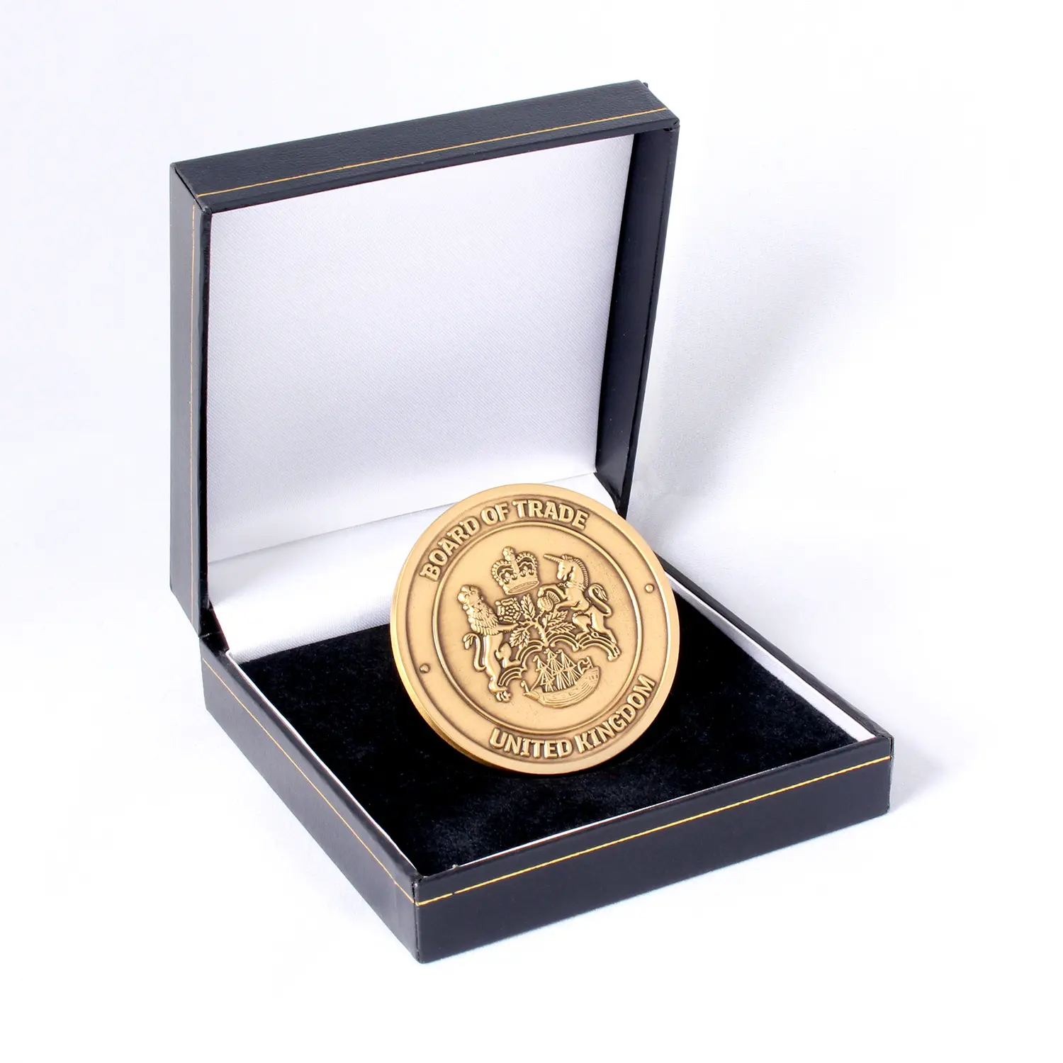 Excelente presente personalizado logotipo Numismatics Metal Gold Custom Challenge moedas antigas com caixa