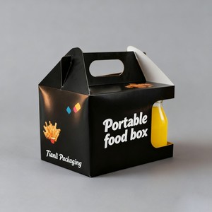 Caja de Embalaje Portátil Desechable Personalizada para Pollo Frito, <span class=keywords><strong>Hamburguesas</strong></span>, Papas Fritas, Bebidas, Caja de Papel para Alimentos de Restaurante - Product Image 3