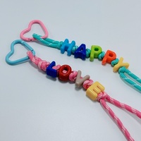 Porte-clés créatif et mignon en plastique tressé avec lettres, pour mousqueton HAPPY, léger, pendentif pour sac de femme et téléphone portable