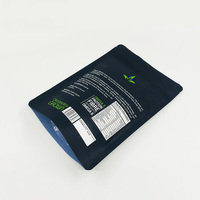 Bas quantité minimale de commande 500g noir mat feuille anti-odeur de qualité alimentaire debout pochette thé café fermeture éclair Sachet pochette à fermeture éclair