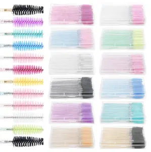 TZ Promotion 50 Pcs/Box Lash Cleansing Brush Salon Lash Cleanser Brush Wholesale Disposable Mascara Wand Eyelash Brush