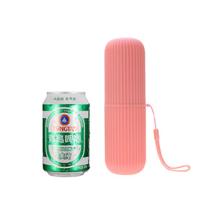 Estuche portátil de viaje para cepillo de dientes con rayas verticales, soporte para pasta de dientes y cepillo, vaso para enjuague bucal, vaso para enjuague, para viaje - Product Image 5