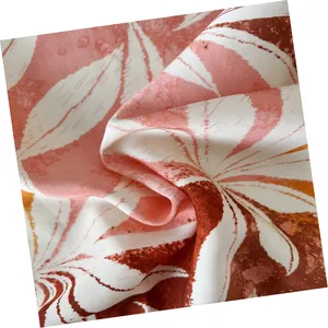 Neues Material 2024 Vintage-Druck individuelles Blumenmuster Viskose Rayon-Blendungen Satin Streifenstoff für Kaftan Nachtwäsche Pjs-Kleid