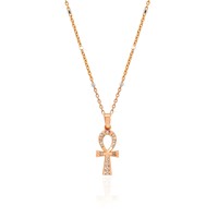 Milskye moderne personnalisé bijoux de mode pour les femmes 925 argent 14k plaqué or diamant éternel ankh croix collier