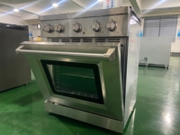 30 pouces. 4,63 Cu. Ft. Cuisinière électrique, plaque de cuisson à gaz 4 brûleurs, four à convection, boutons en alliage de zinc en acier inoxydable