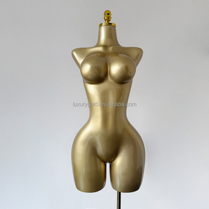Maniquí de Torso Femenino BBL <span class=keywords><strong>con</strong></span> Curvas, Medio Cuerpo, Caderas y Busto <span class=keywords><strong>Grandes</strong></span>, Hecho de Fibra de Vidrio Duradera, Estilo Brasileño Dorado - Product Image 3