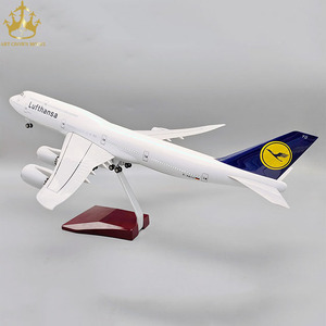 Modelo de Avión <span class=keywords><strong>Boeing</strong></span> 747-8 Lufthansa, Escala 1:157, Resina ABS, Luces Controladas por Sonido, Ruedas de Aterrizaje, 47CM, Regalo Empresarial - Product Image 2