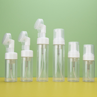 100-250ml bouteille de mousse de pompe de Pp de nettoyant d'épaule dure avec la bouteille de pompe de mousse cosmétique de brosse pour le nettoyant