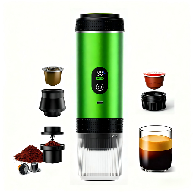 Portable Espresso Maker 20Bar 7500mAh Self Heat Coffee Machine Portable Electric Coffee Maker with NS DG K-cup Capsules Grounds