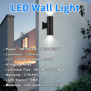 BBIER定制户外灯现代Ip65防水铝外门廊走廊壁灯上下发光二极管壁灯 - Product Image 2