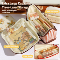Nouvelle trousse à crayons en gros, motif maison à petits carreaux, grande capacité, résistante aux taches, petite et mignonne, pour étudiants