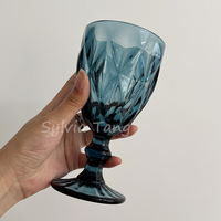 300ml vente en gros Vintage Cocktail verre à vin tasse bord doré multi couleur verrerie fête de mariage vert bleu violet rose gobelets