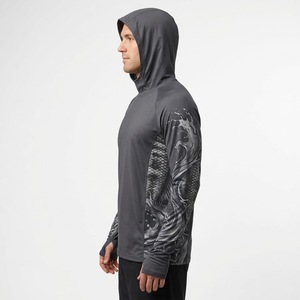Camisa de Pesca con Capucha para Hombre, Protección Solar UPF 50, 100% Poliéster, Secado Rápido, Antibacteriana, Antimosquitos, Personalizable - Product Image 3