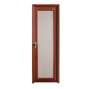 Pintu Panel tunggal uPVC kualitas tinggi untuk Interior rumah pengocok tidak sama putih prima kayu inti padat pintu tunggal