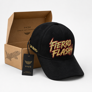 Cappellino da Baseball in Camoscio di Lusso, Logo Personalizzato Ricamato in 3D, Nero Oro Rosso, 6 Pannelli, Visiera Curva, Copricapo Premium, Produzione all'Ingrosso - Product Image 2