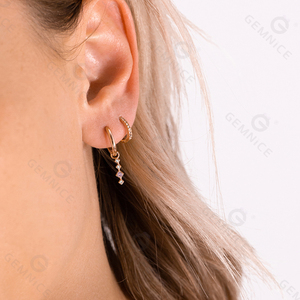 Huggie-pendientes <span class=keywords><strong>de</strong></span> aro <span class=keywords><strong>de</strong></span> plata <span class=keywords><strong>de</strong></span> ley <span class=keywords><strong>2022</strong></span> con diamantes chapados en oro, Gemnel, novedad <span class=keywords><strong>de</strong></span> 925 - Product Image 4