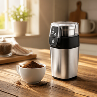 Moulin Électrique Polyvalent Sec et Humide pour Grains de Café, Épices, Herbes et Noix – Machine à Moudre Domestique à Double Bol en Acier Inoxydable